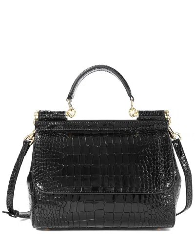 Tiffany & Fred Paris Croc-embossed Leather Satchel