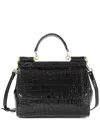 Tiffany & Fred Paris Croc-embossed Leather Satchel In Black