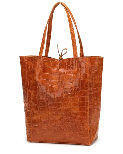 Tiffany & Fred Paris Croc-embossed Leather Tote