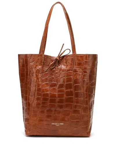 Tiffany & Fred Paris Croc-embossed Leather Tote