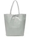 Tiffany & Fred Paris Croc-embossed Leather Tote In White