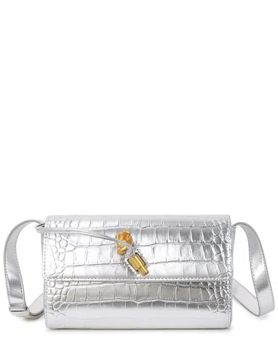 Tiffany & Fred Paris Croc-embossed Metallic Leather Bag