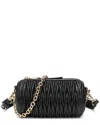 Tiffany & Fred Paris Croc-embossed Quilted Leather Crossbody In Black