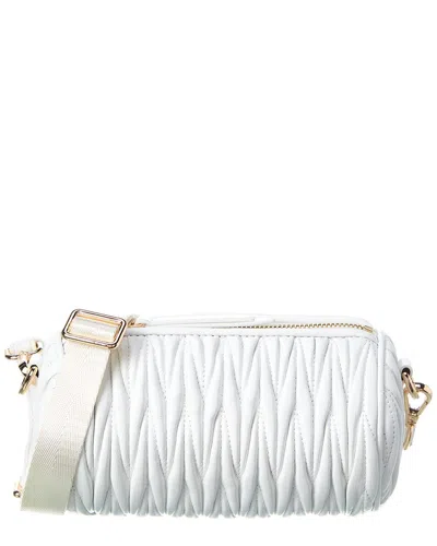 Tiffany & Fred Paris Croco Quilted Leather Crossbody In White