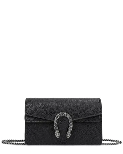 Tiffany & Fred Paris Crystal Dragon Small Leather Crossbody In Black