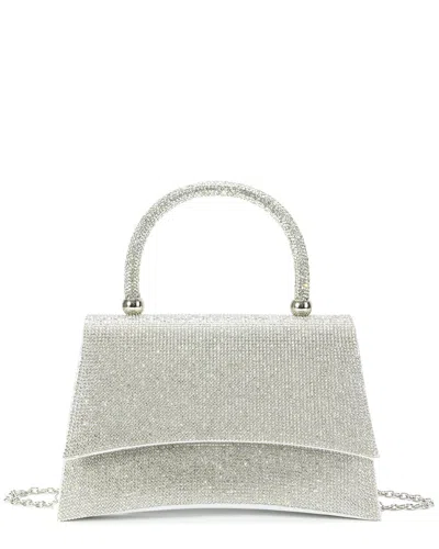 Tiffany & Fred Paris Crystal-embellished Leather Evening Satchel In Silver