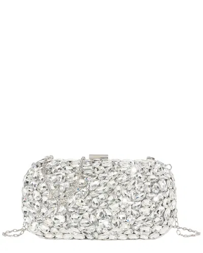 Tiffany & Fred Paris Crystal Frame Evening Clutch In Silver
