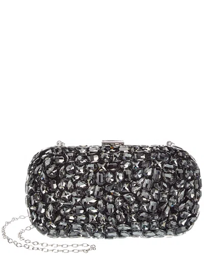 Tiffany & Fred Paris Crystal Frame Evening Clutch In Silver