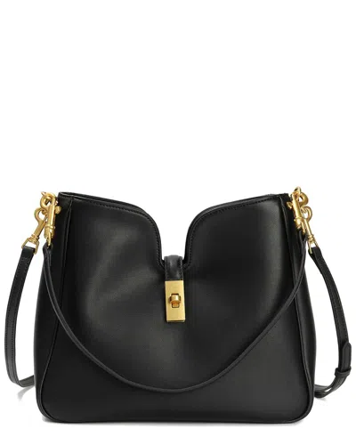 Tiffany & Fred Paris Crystal Smooth Leather Shoulder Bag In Black