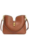 Tiffany & Fred Paris Crystal Smooth Leather Shoulder Bag In Brown