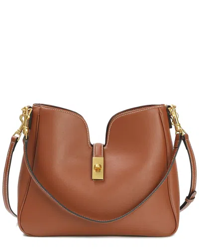 Tiffany & Fred Paris Crystal Smooth Leather Shoulder Bag In Brown