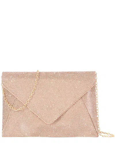Tiffany & Fred Paris Crystal-embellished Envelope Clutch In Beige