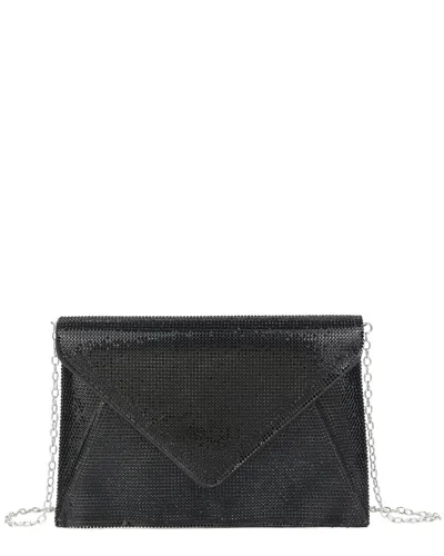 Tiffany & Fred Paris Crystal-embellished Envelope Clutch In Black