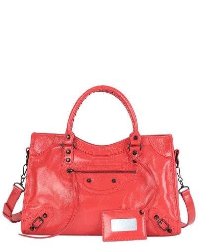 Tiffany & Fred Paris Distressed Leather Satchel In Red