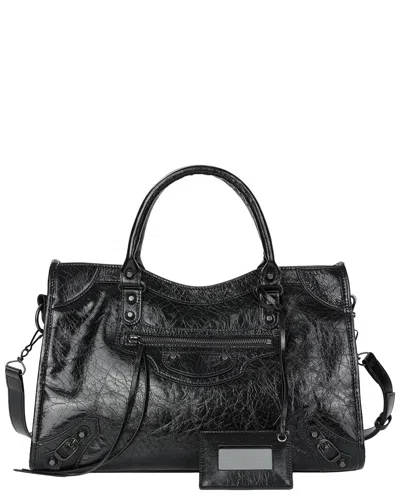 Tiffany & Fred Paris Tiffany And Fred Paris Distressed Leather Satchel In Black