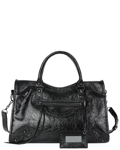 Tiffany & Fred Paris Distressed Leather Satchel In Black