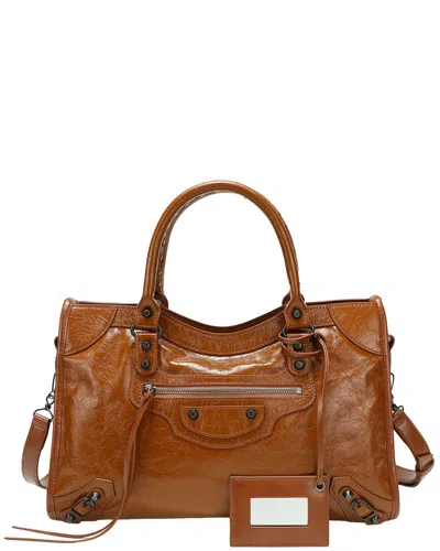 Tiffany & Fred Paris Distressed Leather Satchel In White