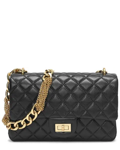 Tiffany & Fred Paris Elegant Quilted Leather Chain Shoulder Bag In Black
