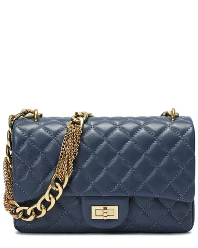 Tiffany & Fred Paris Elegant Quilted Leather Chain Shoulder Bag In Blue