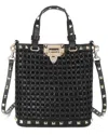 Tiffany & Fred Paris Elegant Woven Raffia & Leather Tote
