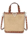 Tiffany & Fred Paris Elegant Woven Raffia & Leather Tote