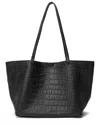 Tiffany & Fred Paris Embossed Croc-embossed Full-grain Leather Tote