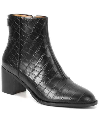 Tiffany & Fred Paris Embossed Leather Bootie In Black
