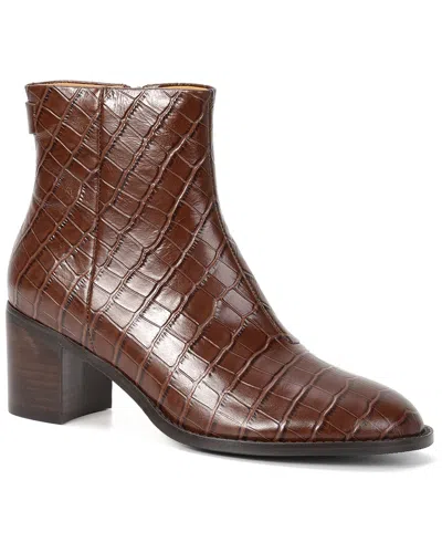 Tiffany & Fred Paris Embossed Leather Bootie In Brown