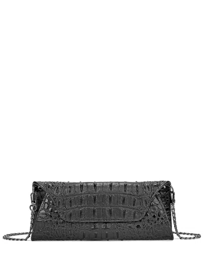 Tiffany & Fred Paris Embossed Leather Clutch In Black