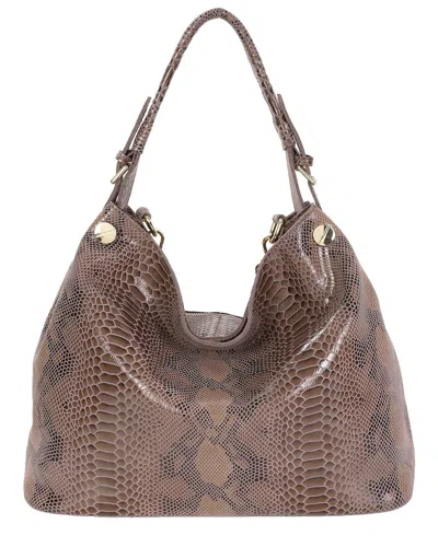 Tiffany & Fred Paris Embossed Leather Hobo Bag In Brown