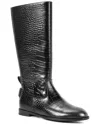 Tiffany & Fred Paris Embossed Leather Riding Boot In Black