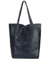 Tiffany & Fred Paris Embossed Leather Tote In Blue
