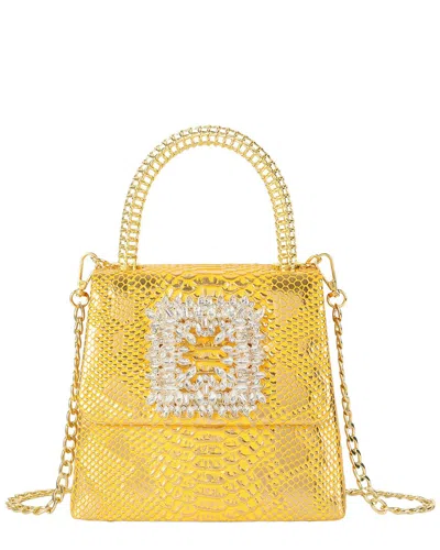 Tiffany & Fred Paris Embossed Mini Leather Satchel In Yellow