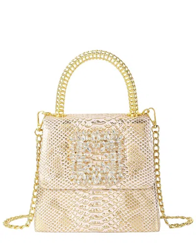 Tiffany & Fred Paris Embossed Mini Leather Satchel In Gold