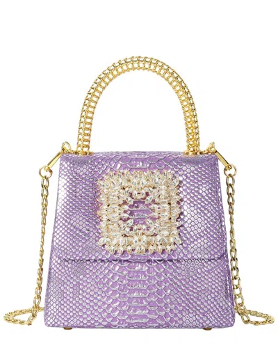 Tiffany & Fred Paris Embossed Mini Leather Satchel In Purple