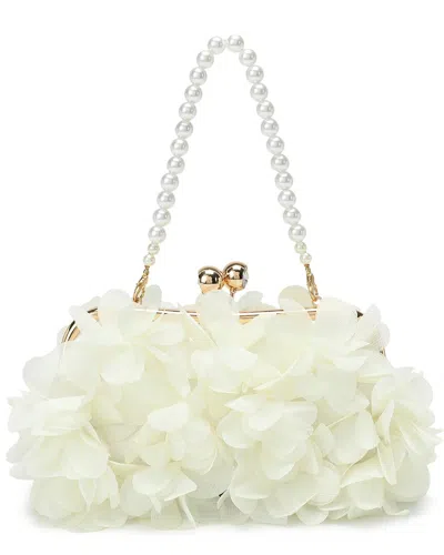 Tiffany & Fred Paris Floral Evening Clutch In White
