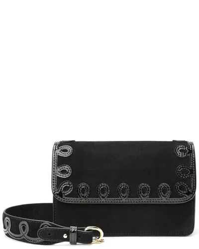 Tiffany & Fred Paris Fold-over Leather Lace-effect Crossbody