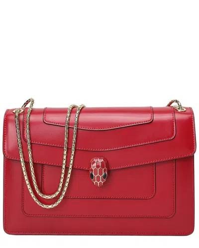 Tiffany & Fred Paris Fold-over Smooth Leather Crossbody In Red