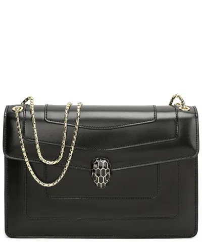 Tiffany & Fred Paris Fold-over Smooth Leather Crossbody In Black