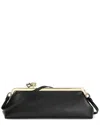 Tiffany & Fred Paris Frame Leather Clutch In Black