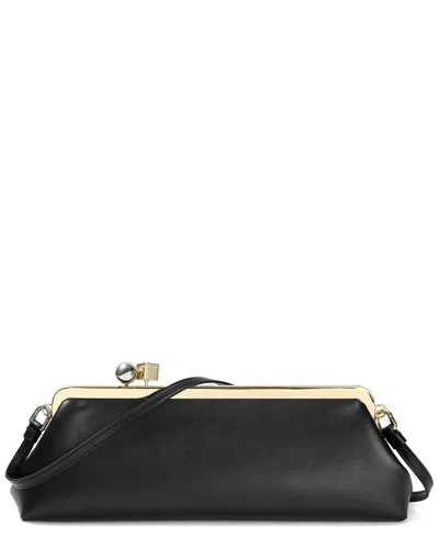 Tiffany & Fred Paris Frame Leather Clutch In Black