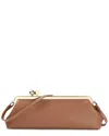 Tiffany & Fred Paris Frame Leather Clutch In Brown