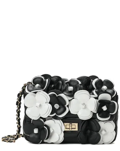 Tiffany & Fred Paris Full-grain Floral Leather Shoulder Bag