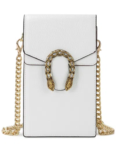 Tiffany & Fred Paris Full-grain Leather Crossbody In White