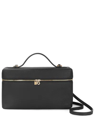 Tiffany & Fred Paris Full-grain Leather Rectangular Crossbody In Black