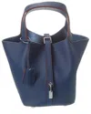 Tiffany & Fred Paris Full-grain Leather Top Handle Satchel In Blue