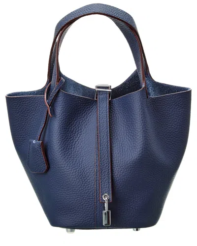 Tiffany & Fred Paris Full-grain Leather Top Handle Satchel In Black