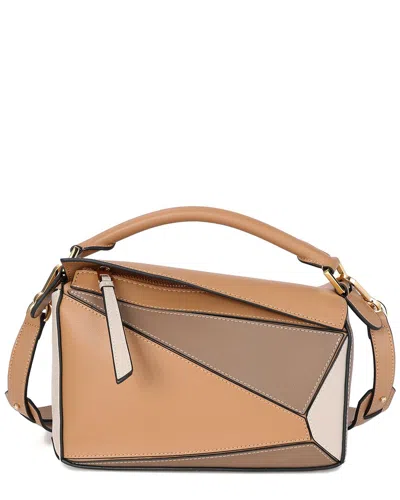Tiffany & Fred Paris Geometric Leather Messenger Bag In Brown
