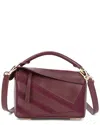 Tiffany & Fred Paris Geometric Leather Satchel In Red