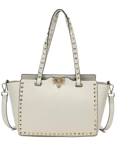 Tiffany & Fred Paris Grained Leather Tote In White